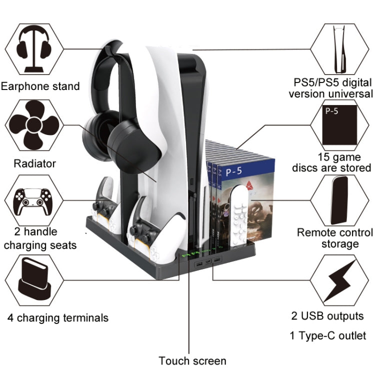Iplay PS5 Base Ventilación Carga para Consola Juegos