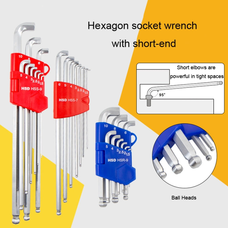 GlobalTools Llaves Hexagonales Extremo Esférico Lado Corto