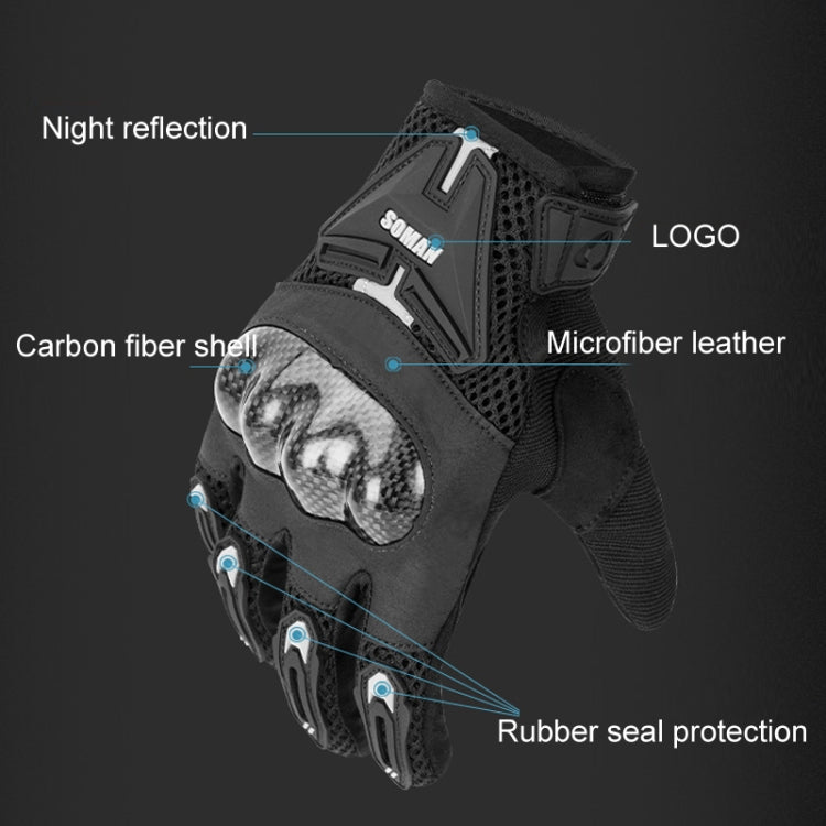 SOMAN Motociclismo Anticaída Guantes De Fibra De Carbono