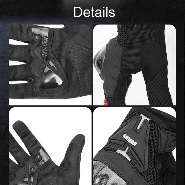 SOMAN Motociclismo Anticaída Guantes De Fibra De Carbono