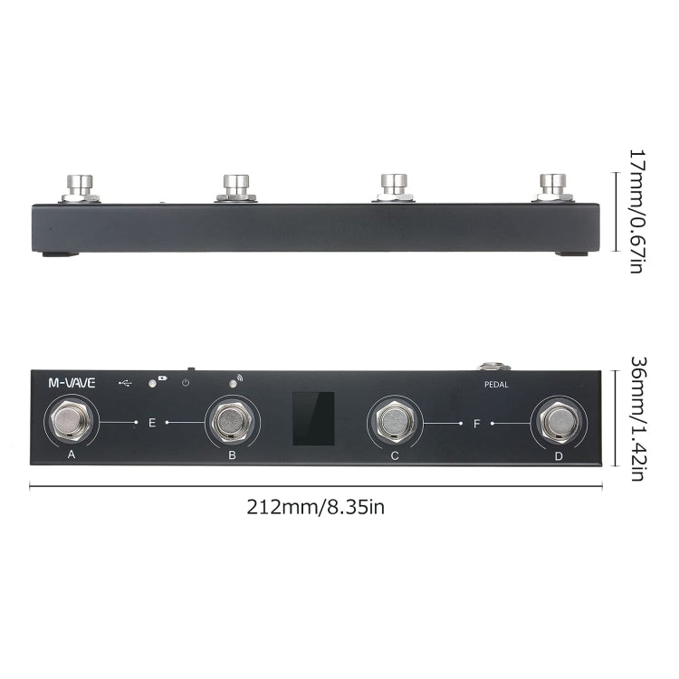 M-VAVE Controlador MIDI Bluetooth Pedal Page Turner Para Instrumentos Musicales