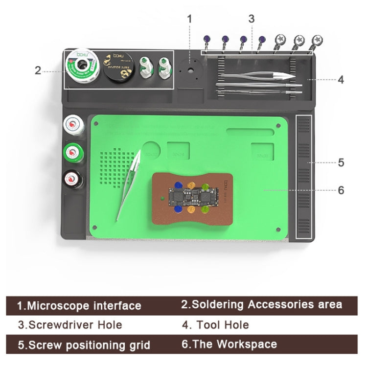 BAKU BA-692 Alfombrilla de Trabajo Antiestática para Microscopio