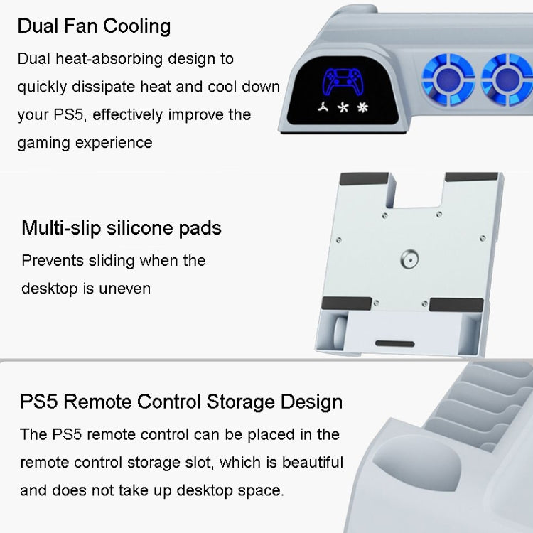 DOBE Base Refrigeración Cargador Dual PS5 Mando Organizador