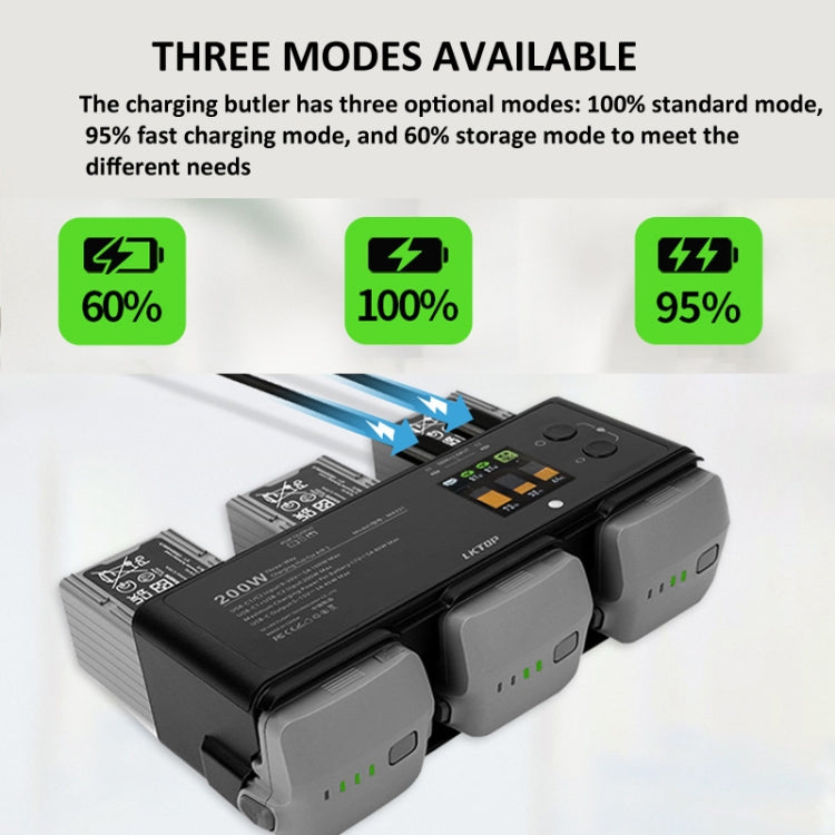 DJI LKTOP 200W Cargador Baterías Air 3 Carga Rápida
