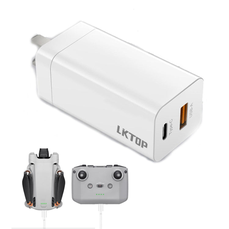 LKTOP 65W GaN Cargador DJI Mavic USB C USB A Portátil