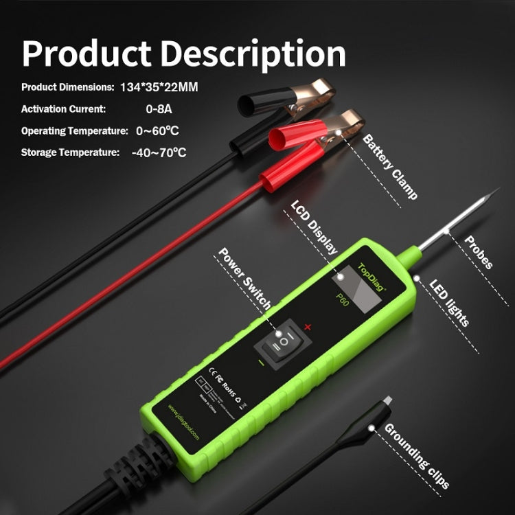 JDiag 6-30V Detector De Voltaje Automotriz Con Rango 0.3-70V