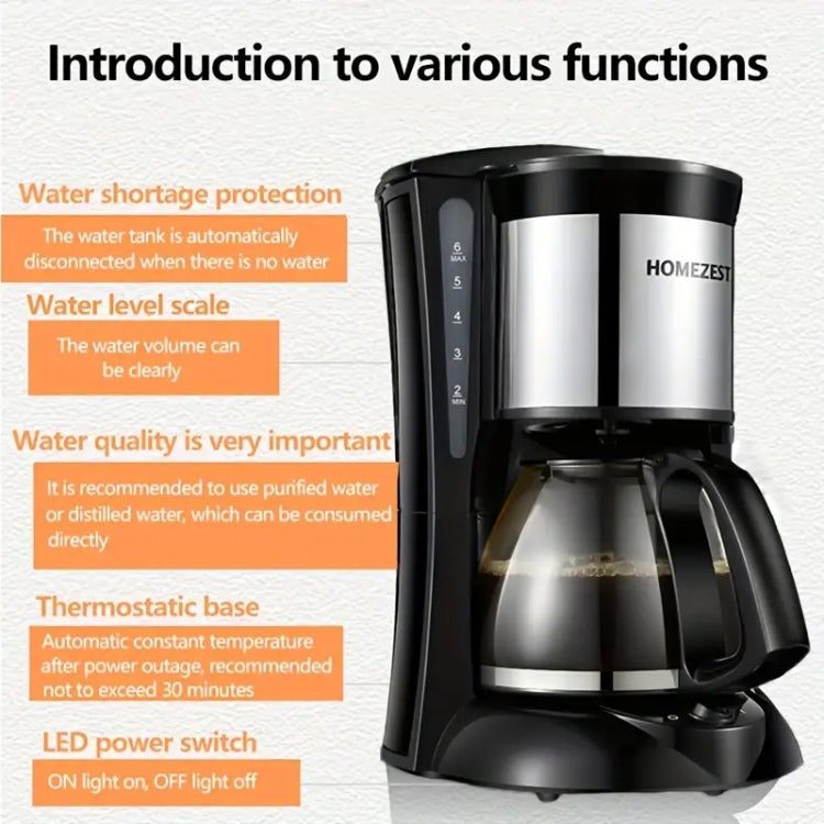 HOMEZEST Cafetera de Goteo Autoapagado 0.65L 2-6 Tazas