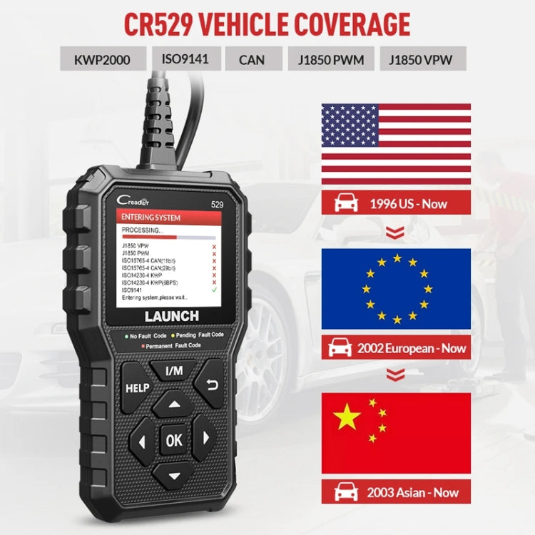 Launch Creader CR529 Escáner OBD2 Lectura De Códigos Del Motor