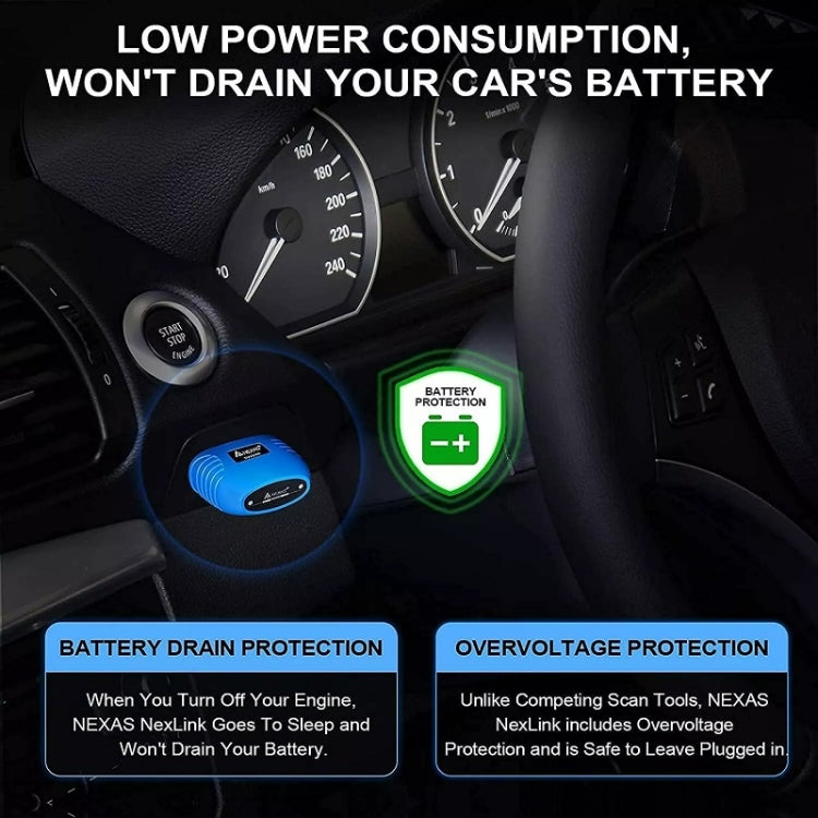 Nexas OBD2 Bluetooth 5.0 Escáner IOS Android Monitoreo Real