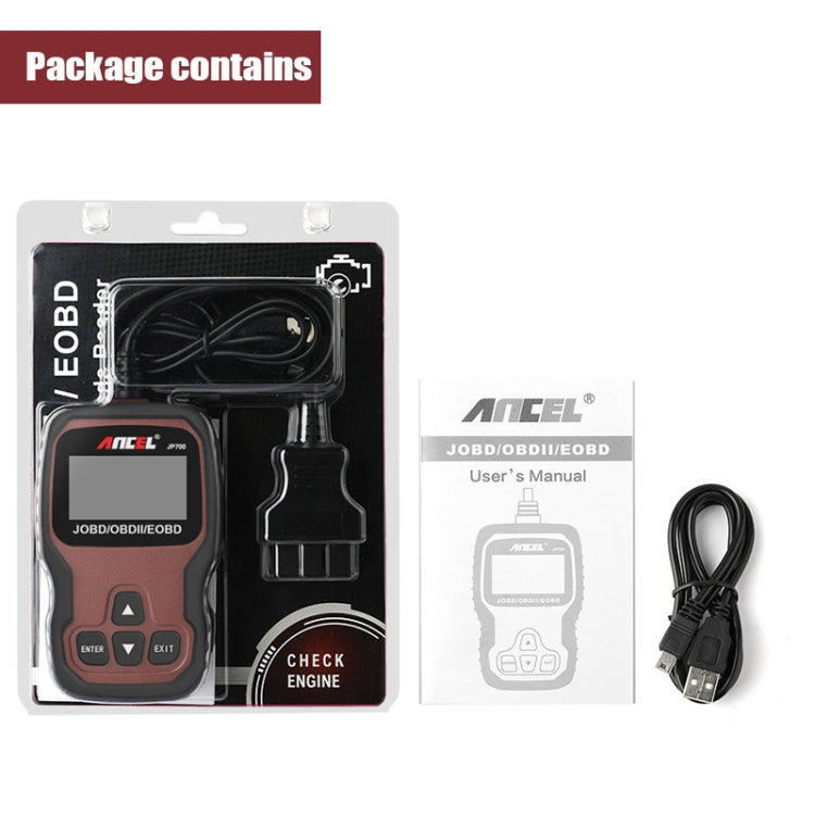 Ancel JP700 Escáner diagnóstico OBD II JOBD para coches