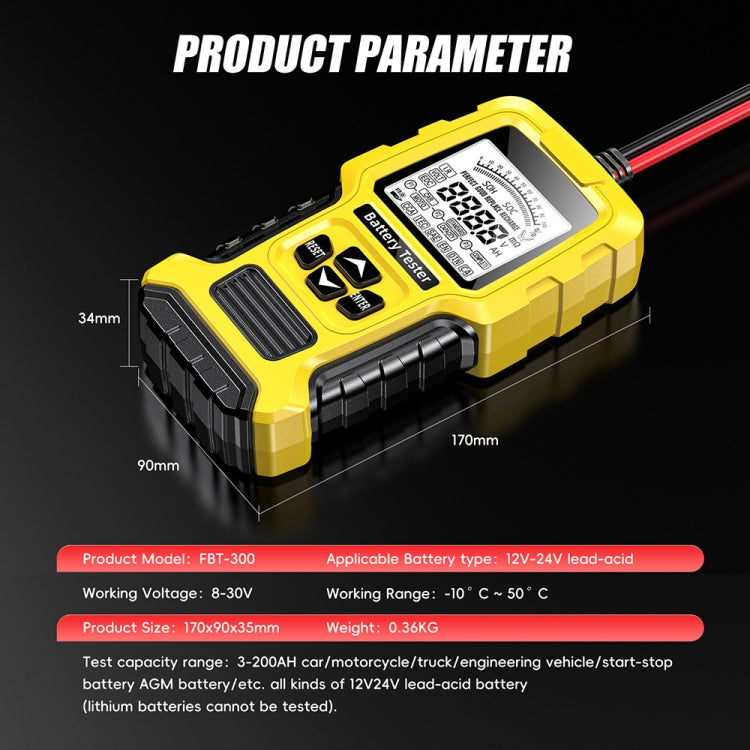 FOXSUR 12V-24V Analizador Resistencia Batería Prueba Rápida