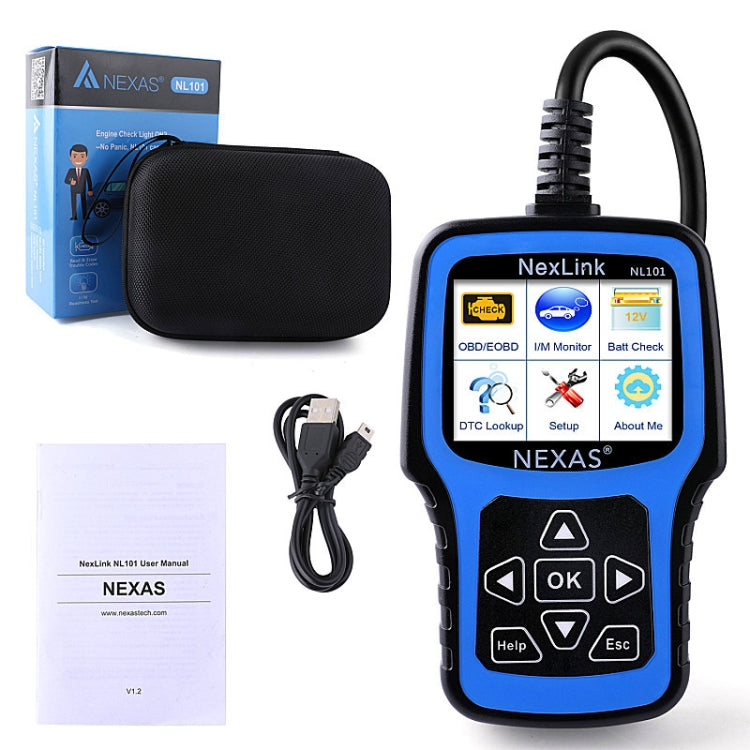 Nexas NL101 Escáner OBD2 Herramienta de Diagnóstico y Probador Batería 6V 12V