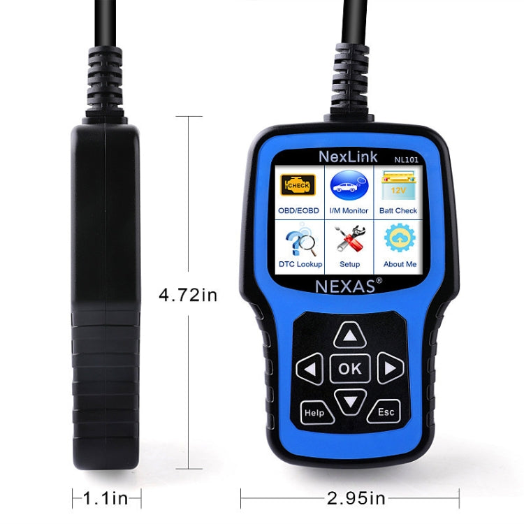 Nexas NL101 Escáner OBD2 Herramienta de Diagnóstico y Probador Batería 6V 12V