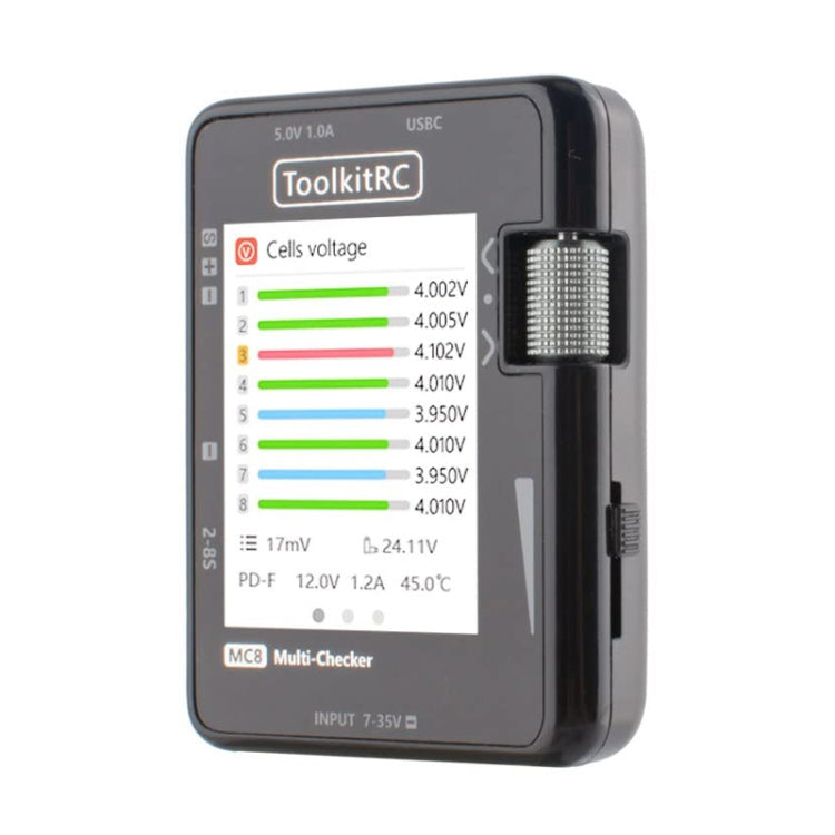 ToolkitRC MC8 Cargador PD Pantalla de Potencia Dual USB C