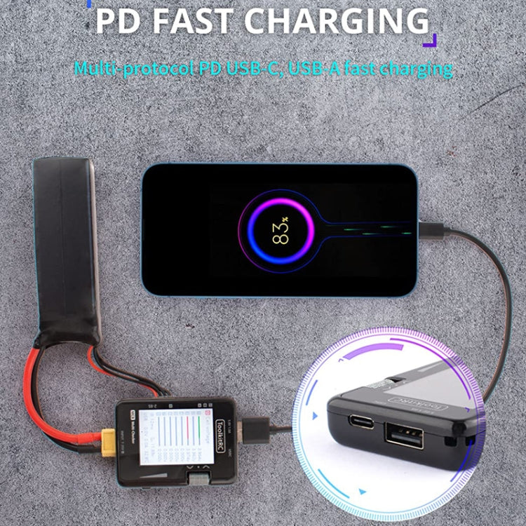 ToolkitRC MC8 Cargador PD Pantalla de Potencia Dual USB C