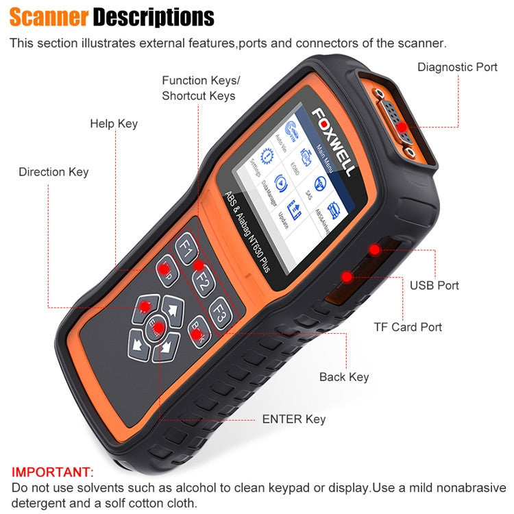 FOXWELL NT630 Plus Escáner OBD2 Purga ABS Automática