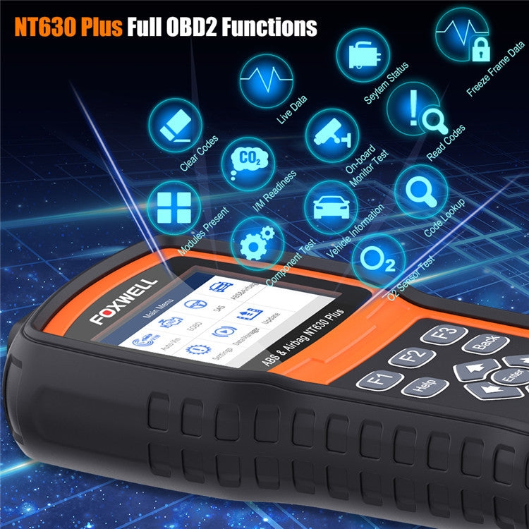 FOXWELL NT630 Plus Escáner OBD2 Purga ABS Automática