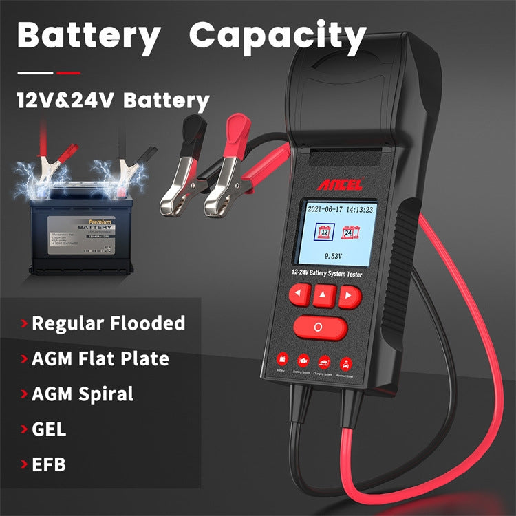 ANCEL BST600 Probador de Batería Automotriz 12V 24V CCA