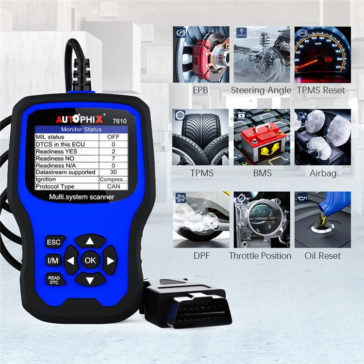 Autophix 7610 Escáner OBD2 EOBD Portátil de Sistema Completo