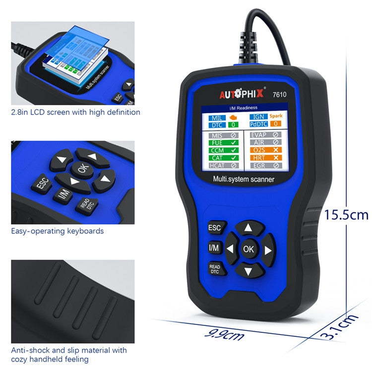 Autophix 7610 Escáner OBD2 EOBD Portátil de Sistema Completo