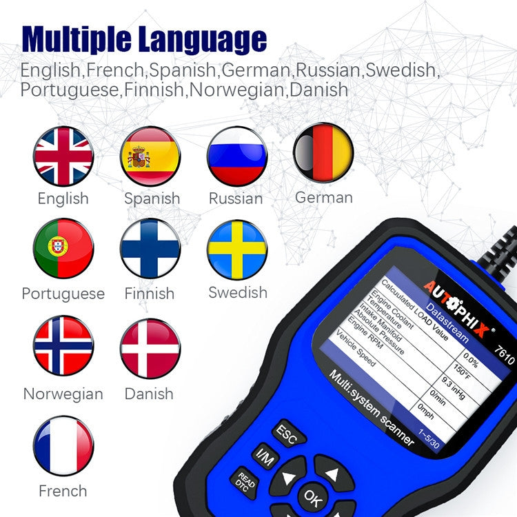 Autophix 7610 Escáner OBD2 EOBD Portátil de Sistema Completo