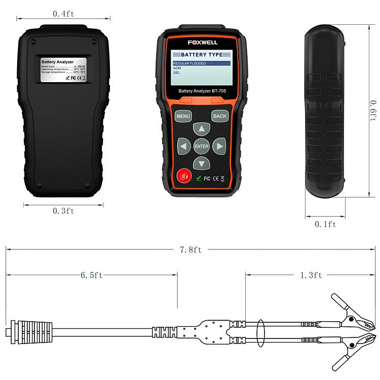 FOXWELL BT705 Analizador De Batería Automotriz Prueba De Carga