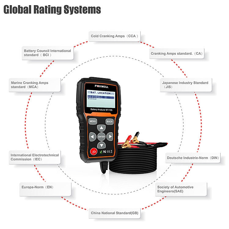 FOXWELL BT705 Analizador De Batería Automotriz Prueba De Carga