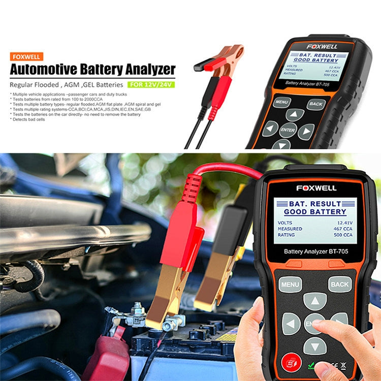 FOXWELL BT705 Analizador De Batería Automotriz Prueba De Carga