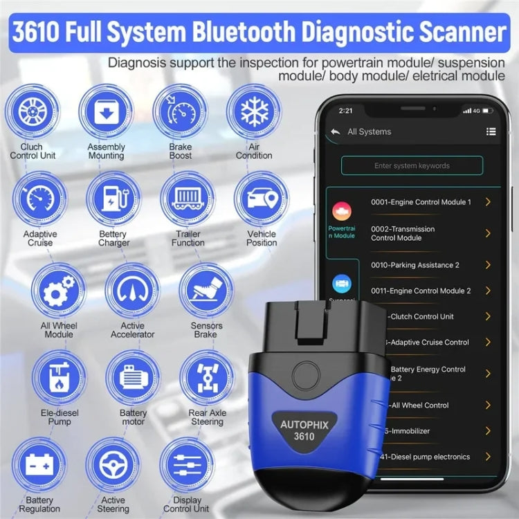 Autophix 3610 Escáner Bluetooth para VW Audi Skoda Seat