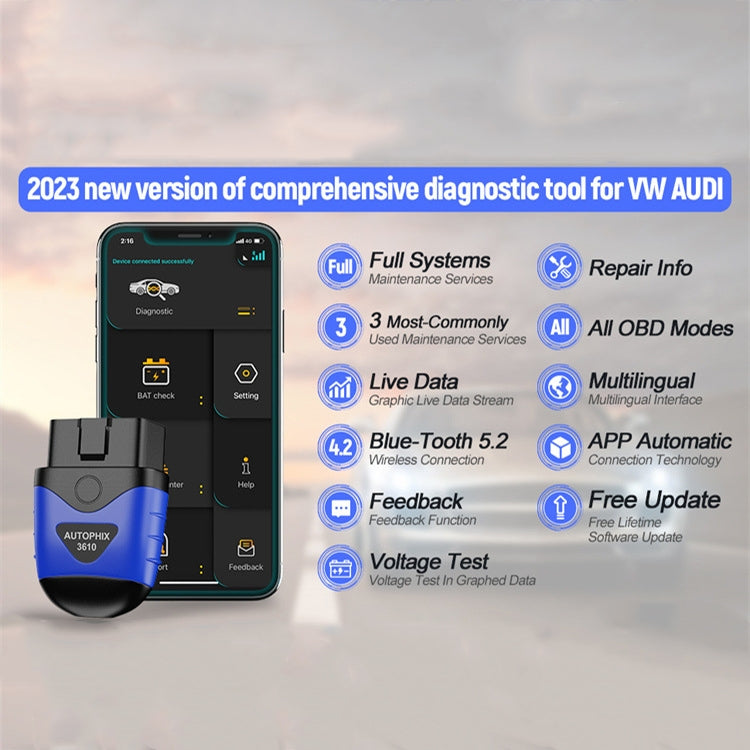 Autophix 3610 Escáner Bluetooth para VW Audi Skoda Seat