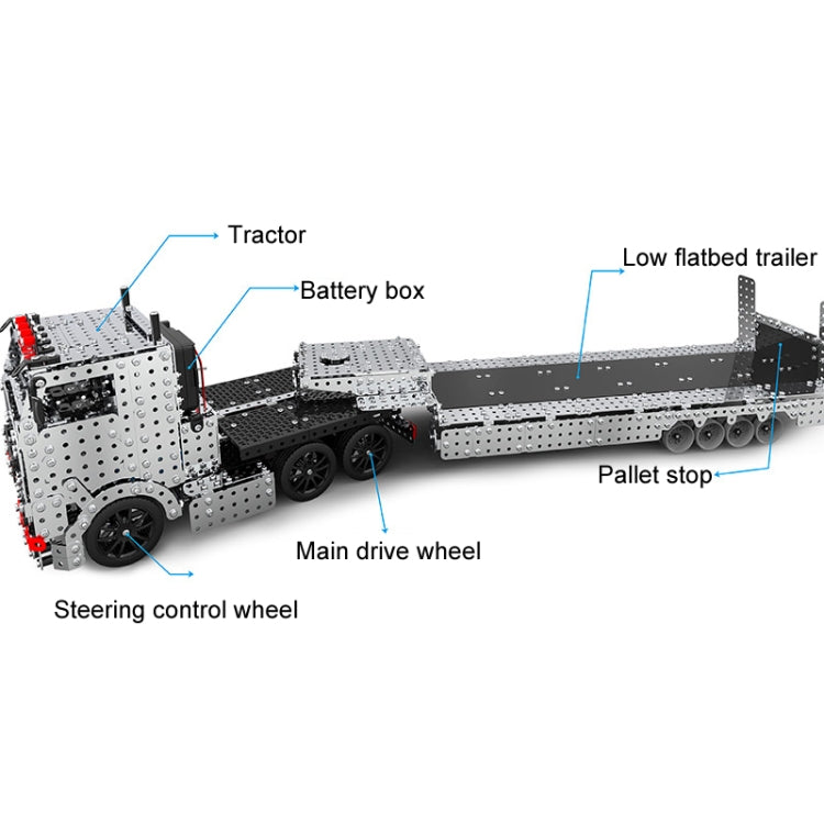ZBToys Juguete Mecánico Control Remoto Remolque Modelo De Metal Construcción