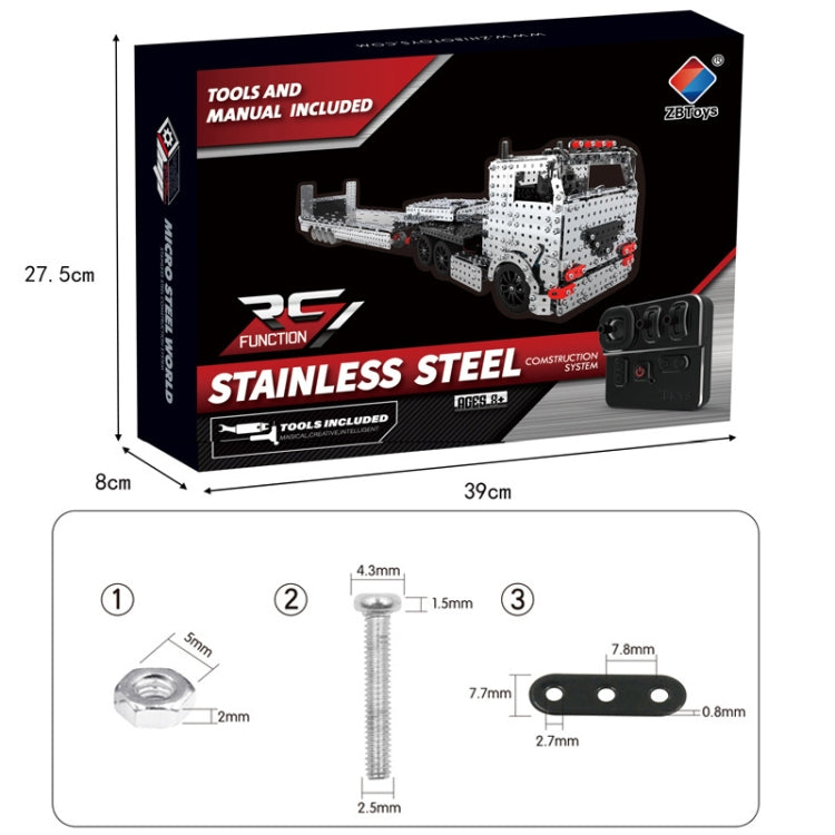 ZBToys Juguete Mecánico Control Remoto Remolque Modelo De Metal Construcción