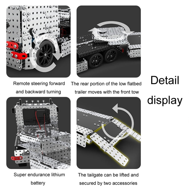 ZBToys Juguete Mecánico Control Remoto Remolque Modelo De Metal Construcción