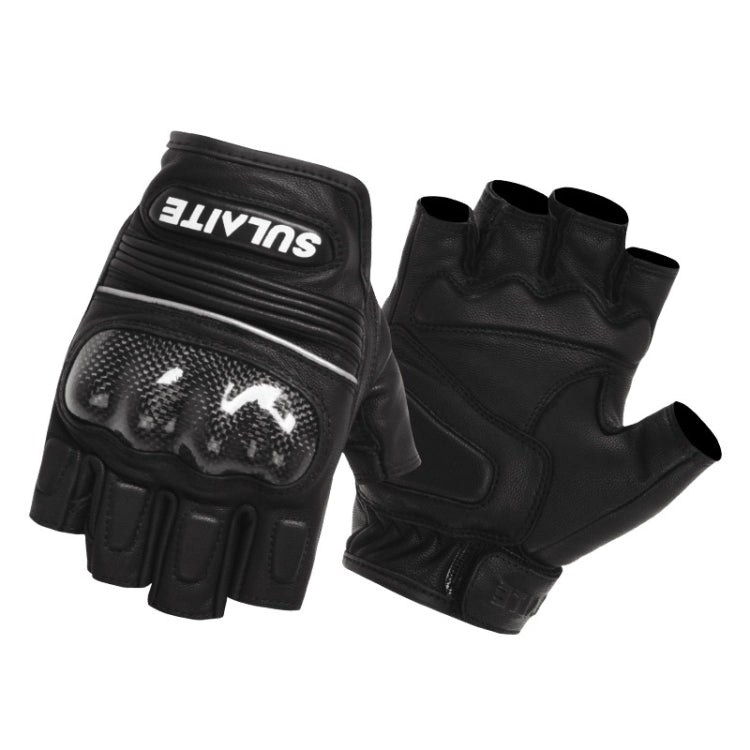 SULAITE Guantes Medio Dedo Fibra De Carbono Motocicleta