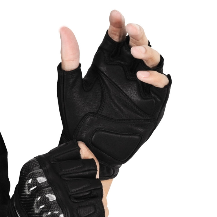 SULAITE Guantes Medio Dedo Fibra De Carbono Motocicleta