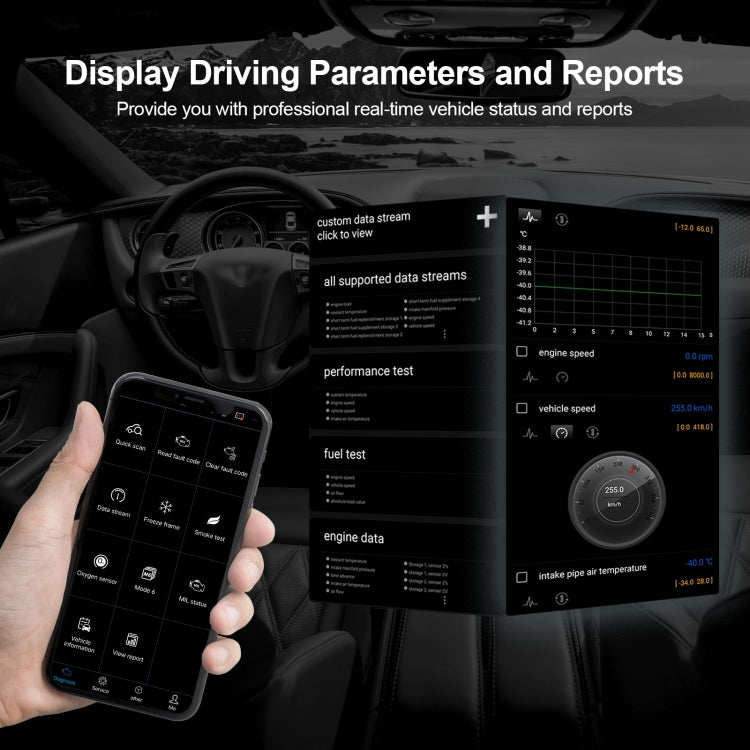 HUMZOR OBD2 Bluetooth 5.2 Escáner Portátil Para Vehículos