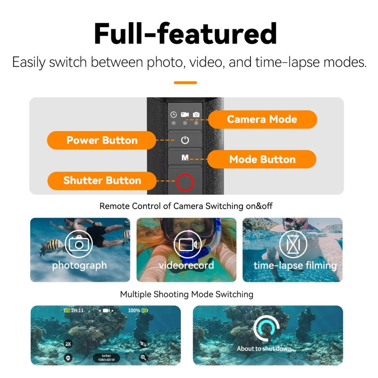 TELESIN Palo Flotante Bluetooth GoPro 15 m Control Remoto
