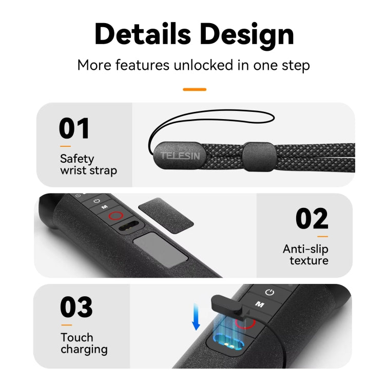 TELESIN Palo Flotante Bluetooth GoPro 15 m Control Remoto