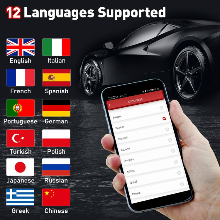 Kingbolen OBD2 Herramienta Diagnóstico Bluetooth 5.0BLE Android iOS Vehículos