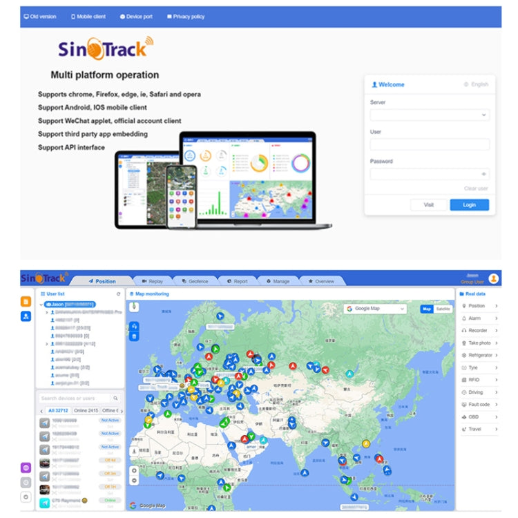 SinoTrack Rastreador GPS OBD 2G Seguimiento En Tiempo Real