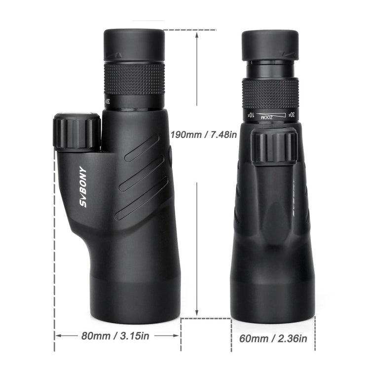 SVBONY SV45 Monocular 10-30x50 Zoom Continuo Impermeable