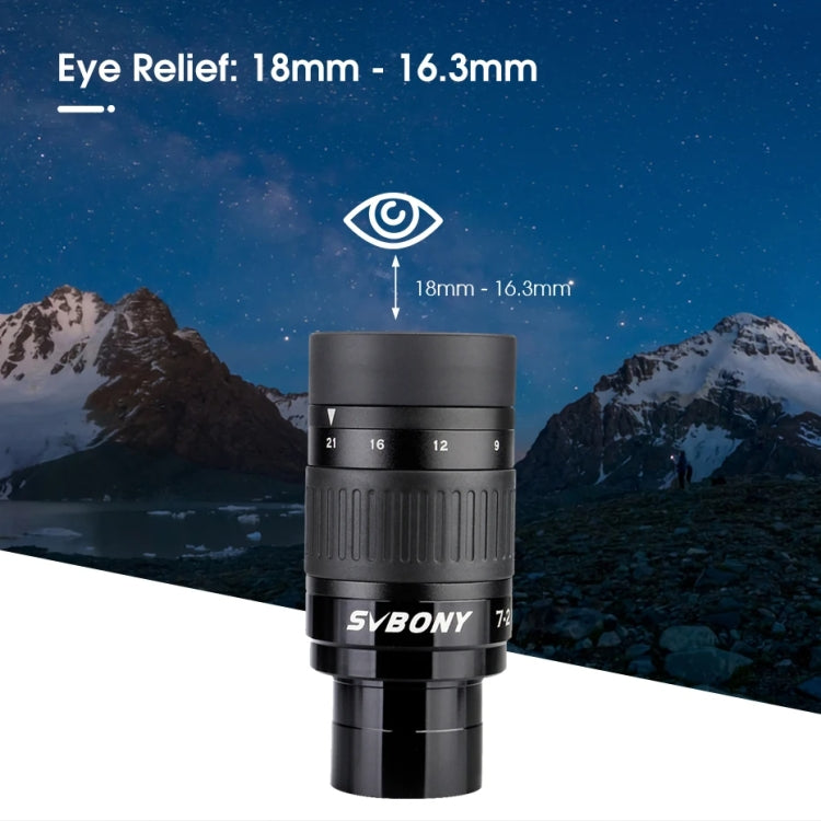 SVBONY SV135 Ocular Telescopio Con Zoom 1,25 Pulgadas 7-21 mm