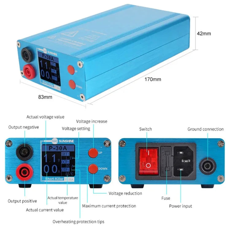 TechRepair Detector De Fallas De Placa Base Para Teléfonos 0-30A