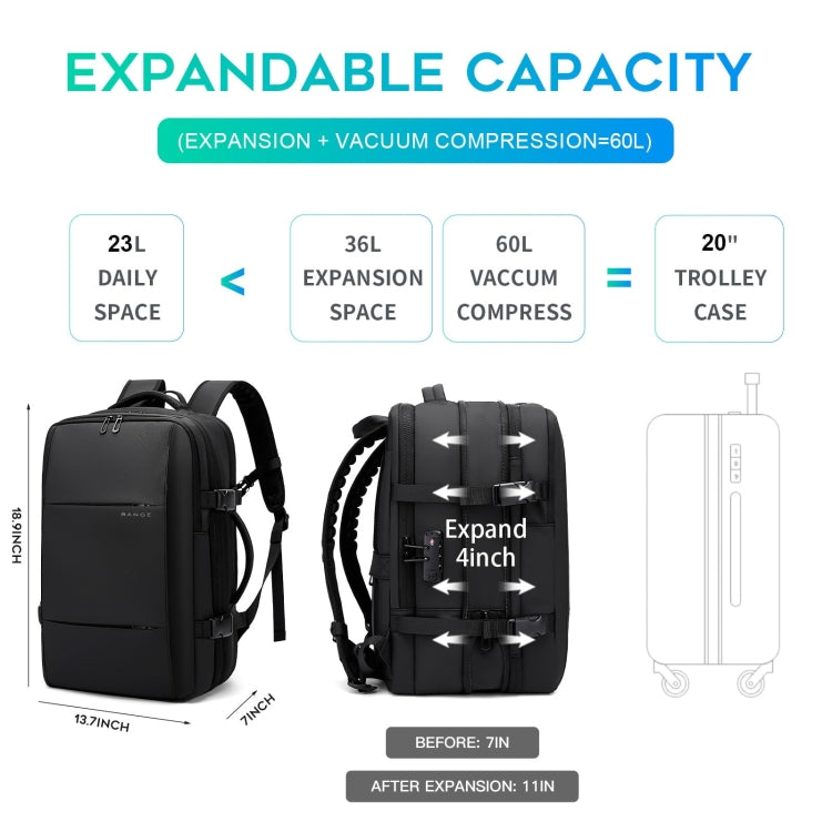 BANGE BG-3028 Bolso de Hombro Expandible Viaje Diario