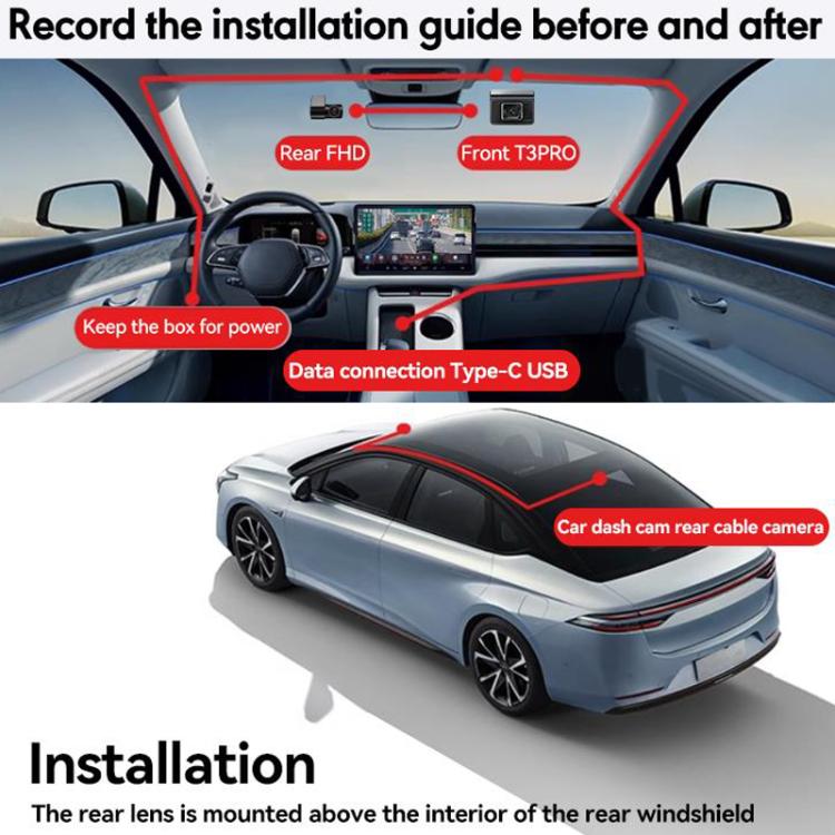 Anytek T3 PRO Grabadora De Visión Nocturna Para Automóvil Grabación Dual