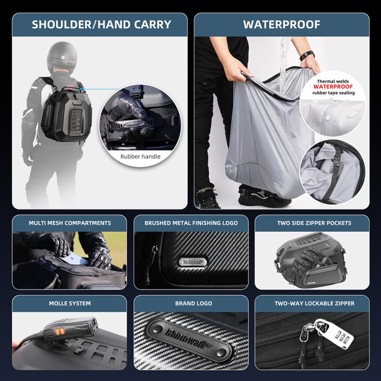 Rhinowalk MT2335 Bolsa Motocicleta Expandible 23L-35L