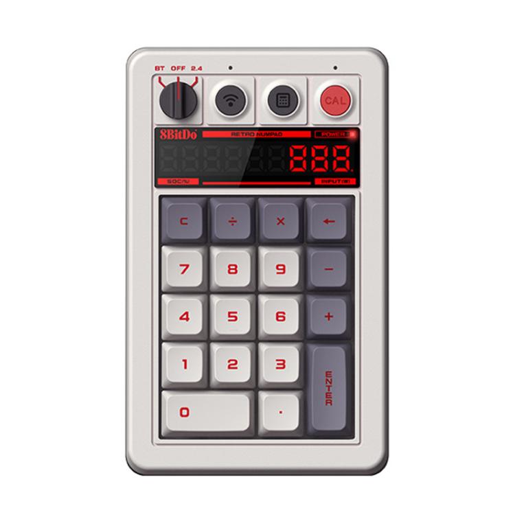 8BitDo Retro18 Teclado Numérico Mecánico Conexión Trimodo Bluetooth 2,4G USB-C
