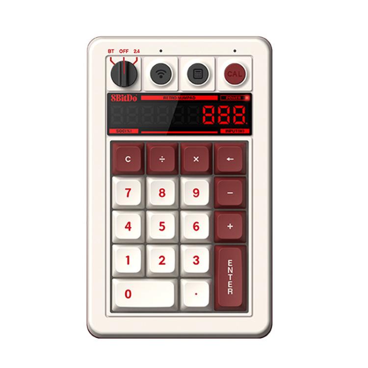 8BitDo Retro18 Teclado Numérico Mecánico Conexión Trimodo Bluetooth 2,4G USB-C