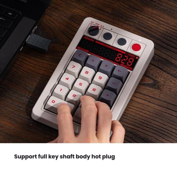 8BitDo Retro18 Teclado Numérico Mecánico Conexión Trimodo Bluetooth 2,4G USB-C