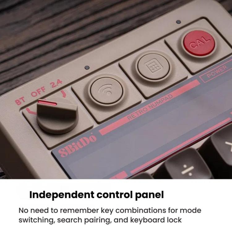 8BitDo Retro18 Teclado Numérico Mecánico Conexión Trimodo Bluetooth 2,4G USB-C